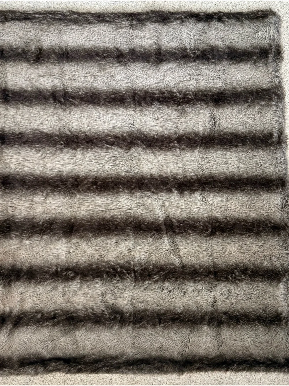 Faux Fur Throw - Reversible-Soft Taupe and Brown